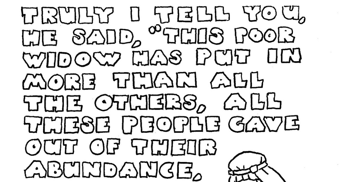 Coloring Pages for Kids by Mr. Adron: The Widows Mite Printable