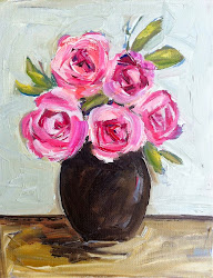 painting canvas roses abstract paintings flower floral rose acrylic easy pink impressionist devine flowers oil diy drawing impressionism devinepaintings painted