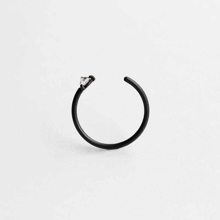 Single thorn - sapphire oxidized silver ring | MIRTA Jewelry