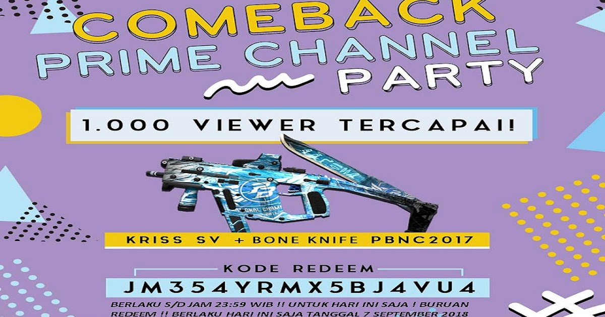 Tulisan dan Curhatku Redeem Code PB Garena Event Come Back Prime