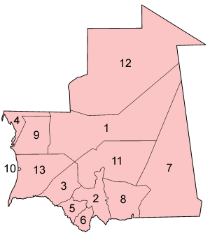 Pembagian wilayah administratif Mauritania