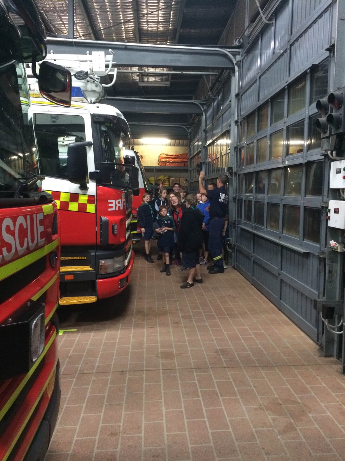 Coffs Harbour Scout Group Scouts at the Fire Station