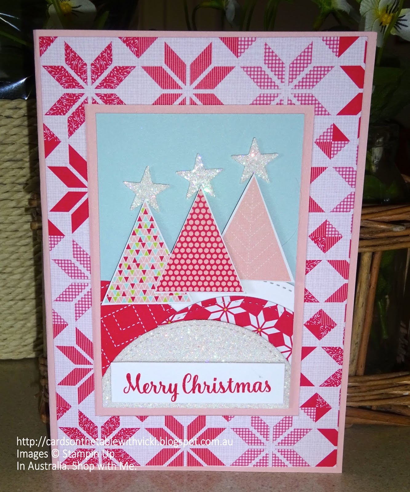 Designer paper Christmas Card fun.