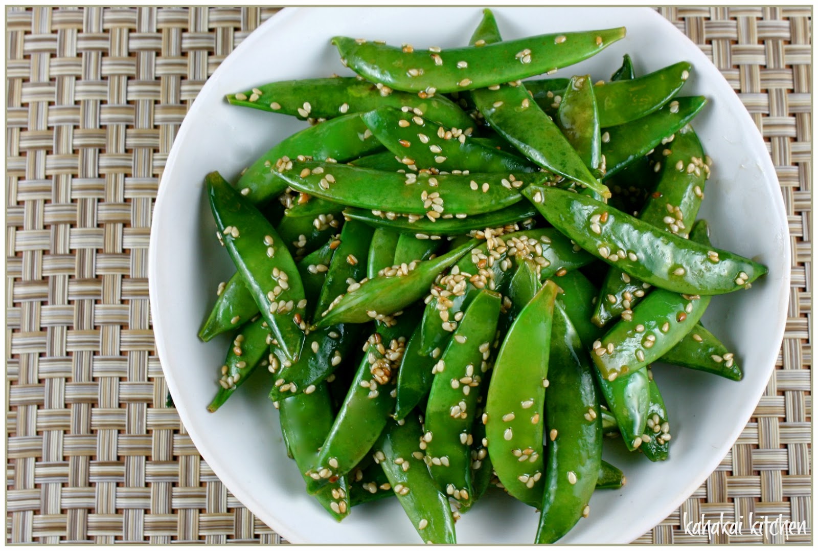 Kahakai Kitchen Sesame Sugar Snap Peas (A Tasty Pupu/Snack and