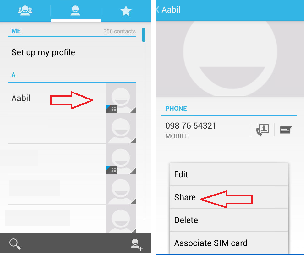 Learn New Things How to Send Contact Number through SMS in Android Phone