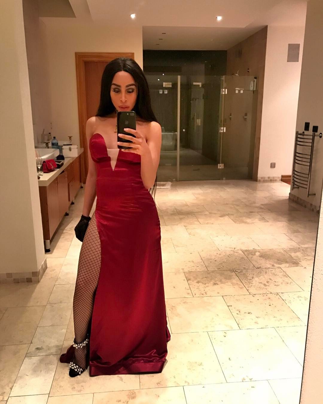 10 New pictures of Khanyi Mbau slays red dress show her pink-bone