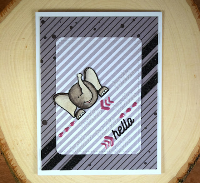 Hello Elephant Card by Jess Gerstner using Create a Smile Stamp Poppin Over