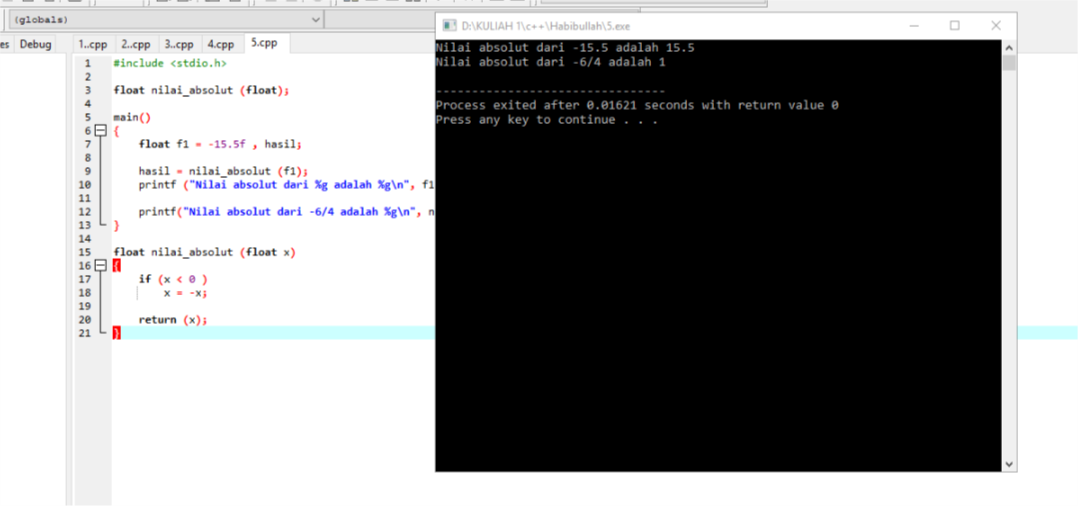 Coding Program C++ Untuk Nilai Absolut ~ Langit88