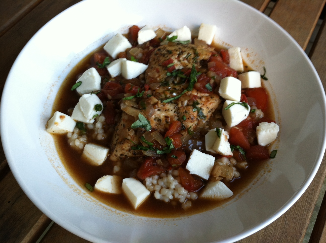 Harper Cook ! Recipe Swap Chicken in a TomatoBasil Broth over Couscous