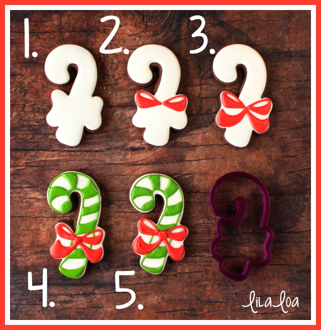 How To Make A Decorated Candy Cane With Bow Sugar Cookie