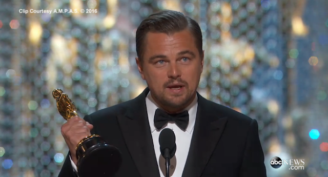 Leonardo DiCaprio Finally Wins Oscar for "The Revenant"