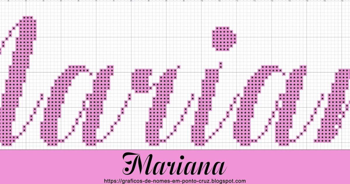 Gráficos de Nomes em Ponto Cruz: Nome Mariana em Ponto Cruz
