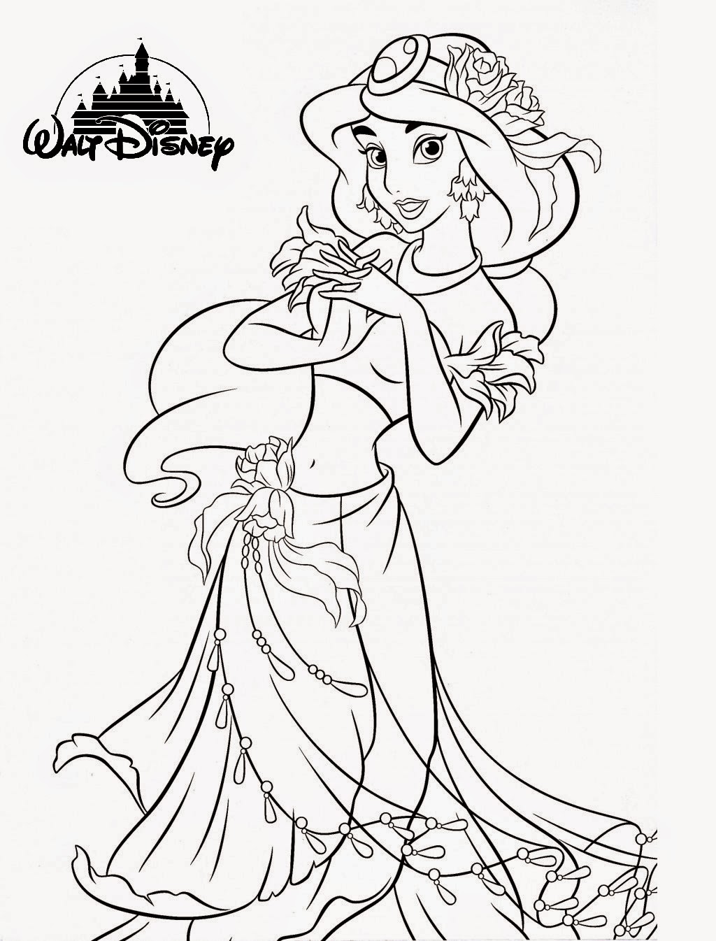 jasmine disney princess coloring pages - photo #5