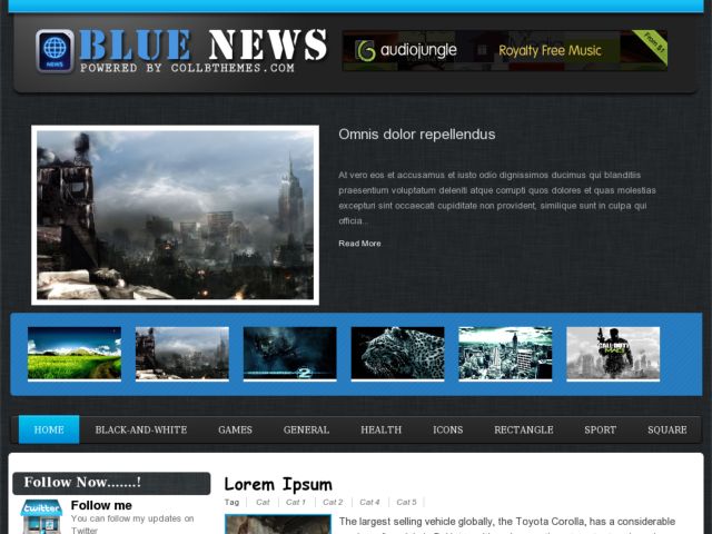 Blue News Blogger Template