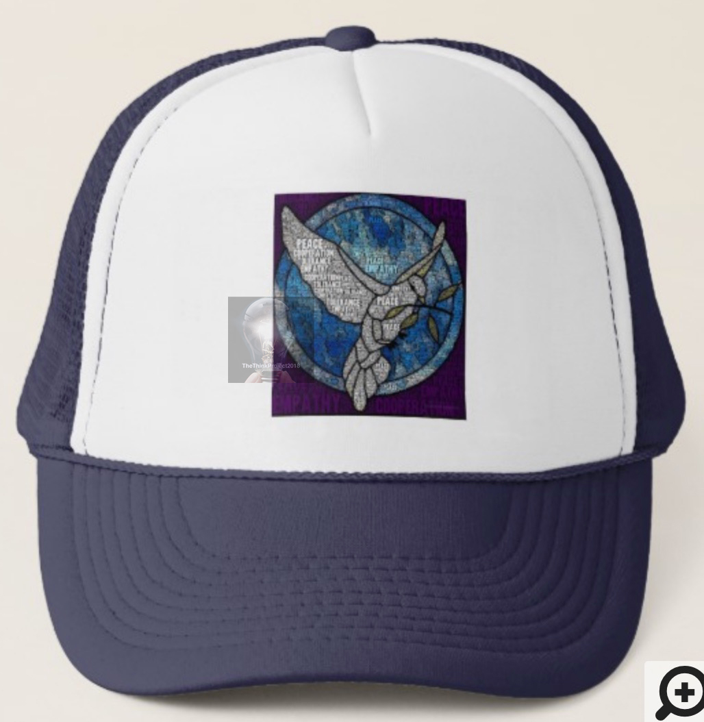 TheThinkProject2018: Peace themed Cap with a Peace Dove in Words
