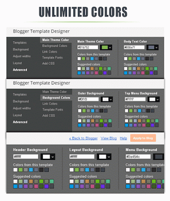 Pilihan warna True Mag Unlimited di desainer template