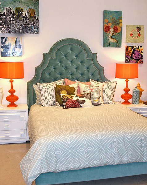 Ideas for Bedrooms: Teal and Orange Bedroom