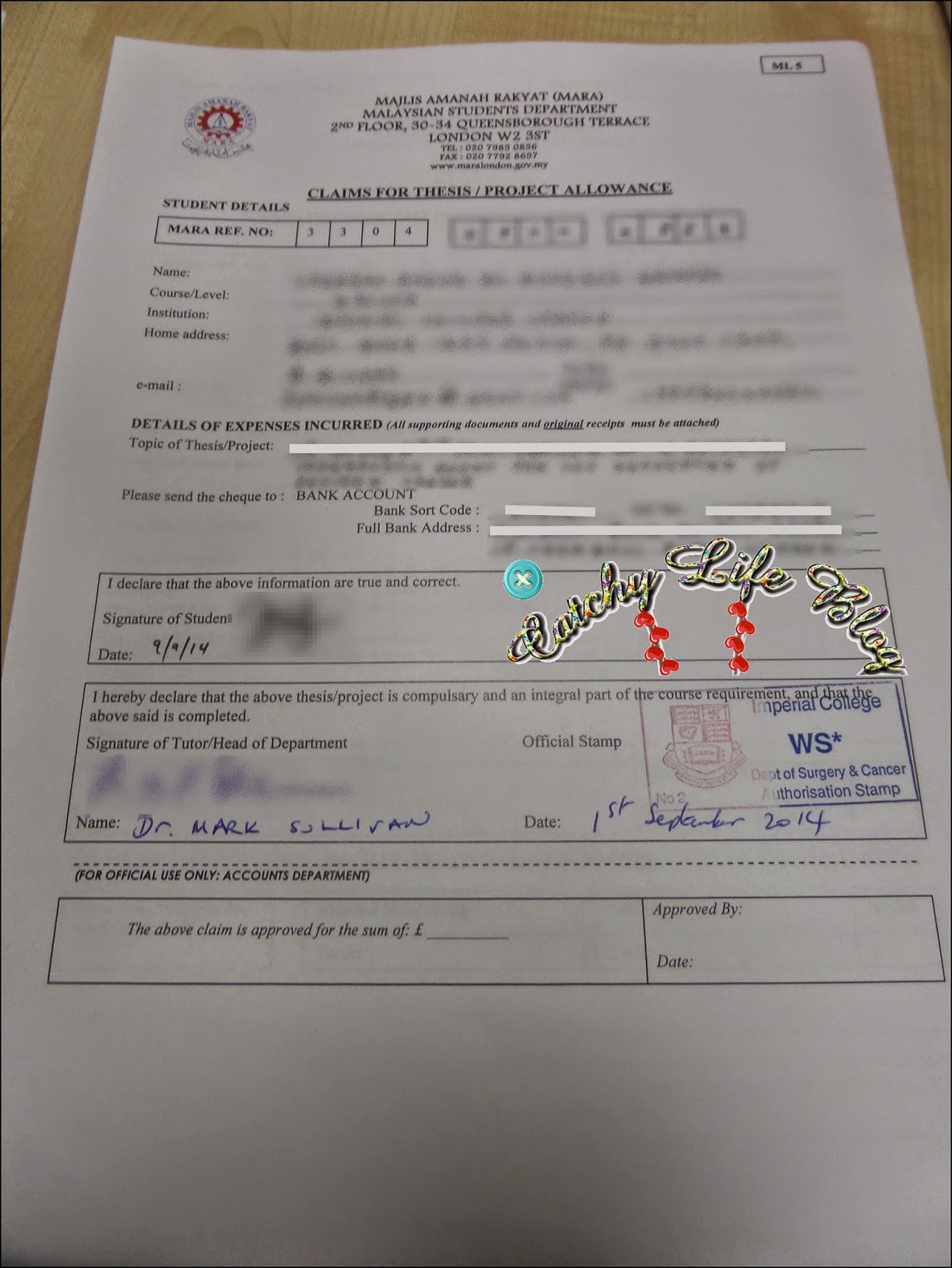 Borang claim thesis mybrain 05 picture