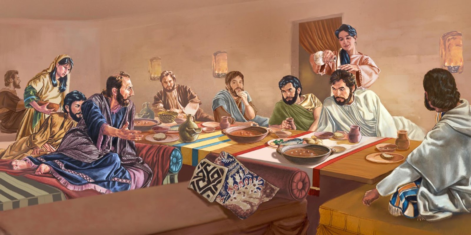 Их там было множество. Тайная вечеря Иисуса Христа с учениками. Иисус Христос вечеря Господня. Тайная вечеря возлежащий Христос. Вечеря Иисуса Христа.