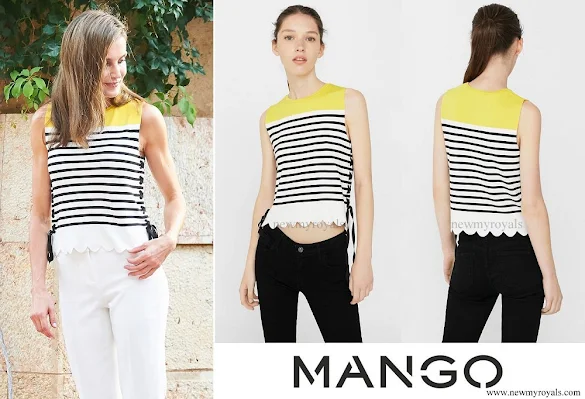 Queen Letizia wore MANGO Striped knit top