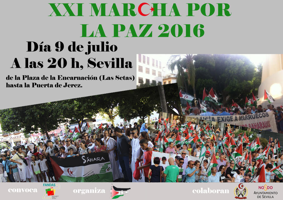 XXI Marcha por la paz en el Sahara, en Sevilla, 9 julio a las 20h