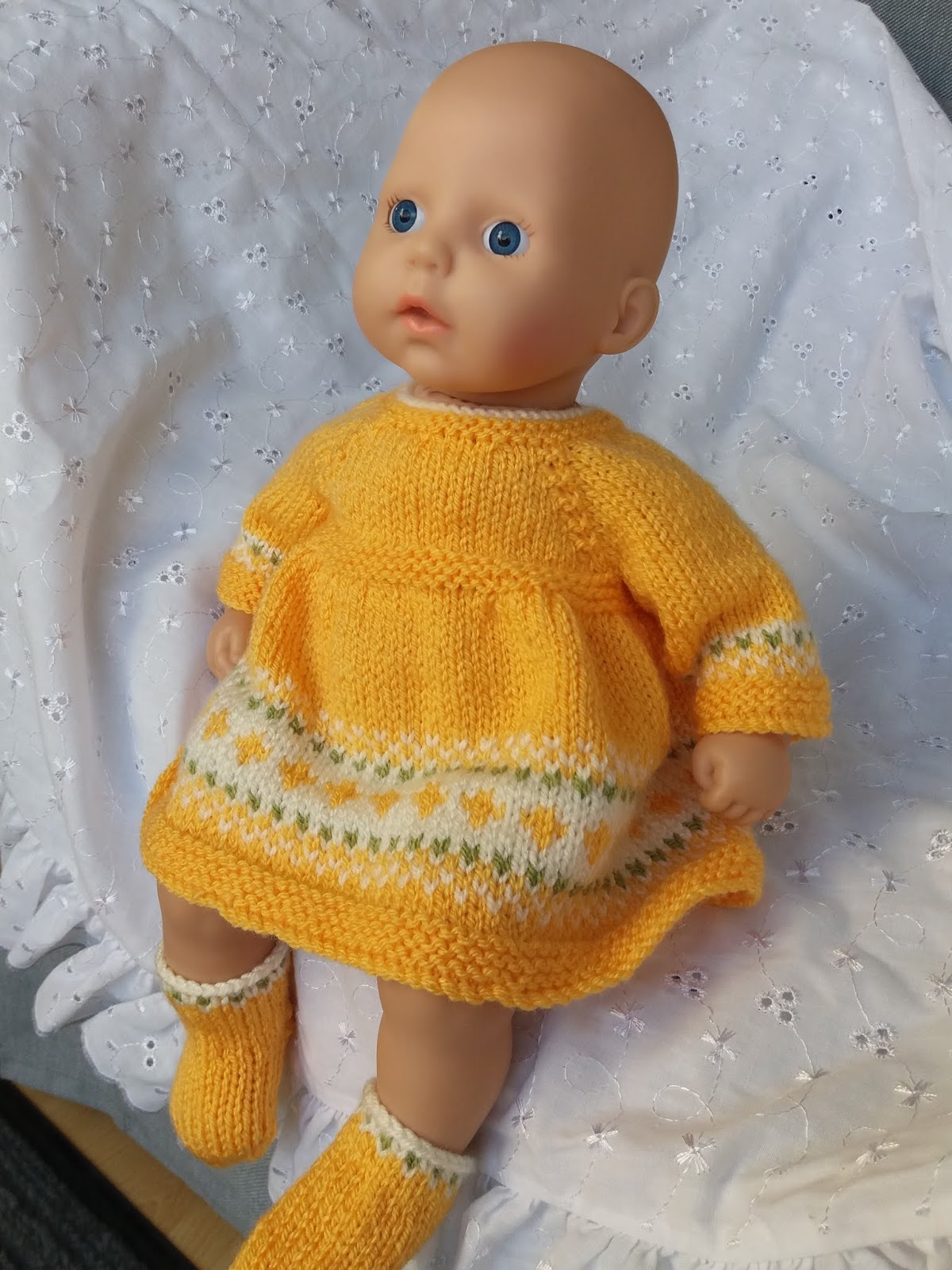 Linmary Knits Baby Annabell Festive Dress