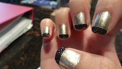 gold nails french glitter nail polish manicure metallic chic diy ween holla coat base
