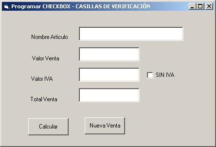 Undecimo Grado: CheckBox - Casillas de Verificación