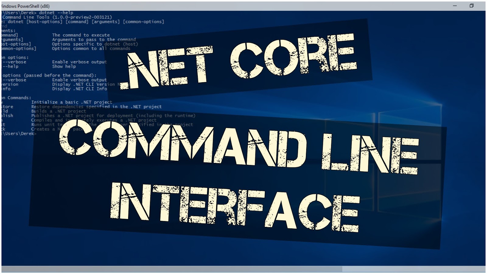 .Net cli runtime. Interfeys Core cmd. Cli user