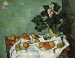 Still Life with Apples and a Pot of Primroses-Paul Cezanne c. 1890 Oil on Canvas
