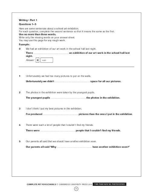 Improving your english: Exam 1 - Writing 1, 2 and 3