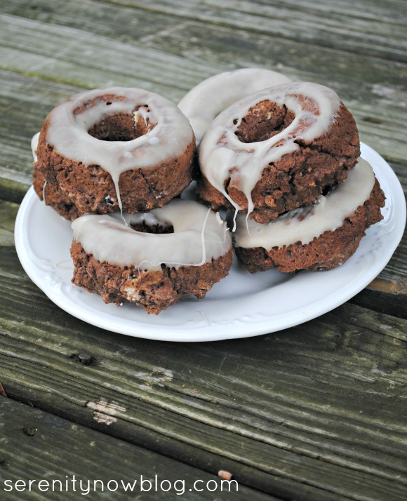 Baked Chocolate Donuts with Maple Glaze, from Serenity Now