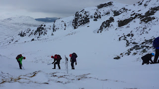 Cutting steps on Cairngorm Club Winter Skills Course