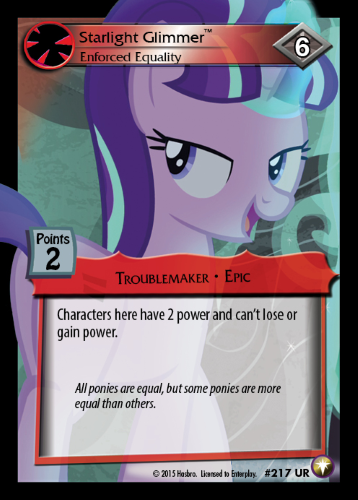 mlp starlight glimmer enforced equality ccg cards mlp merch