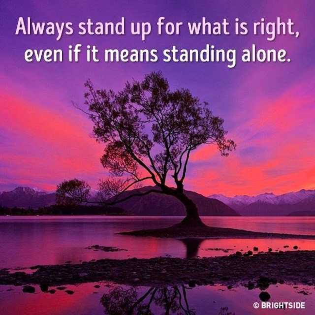 Always stand up for what's right, Even if it means standing alone.