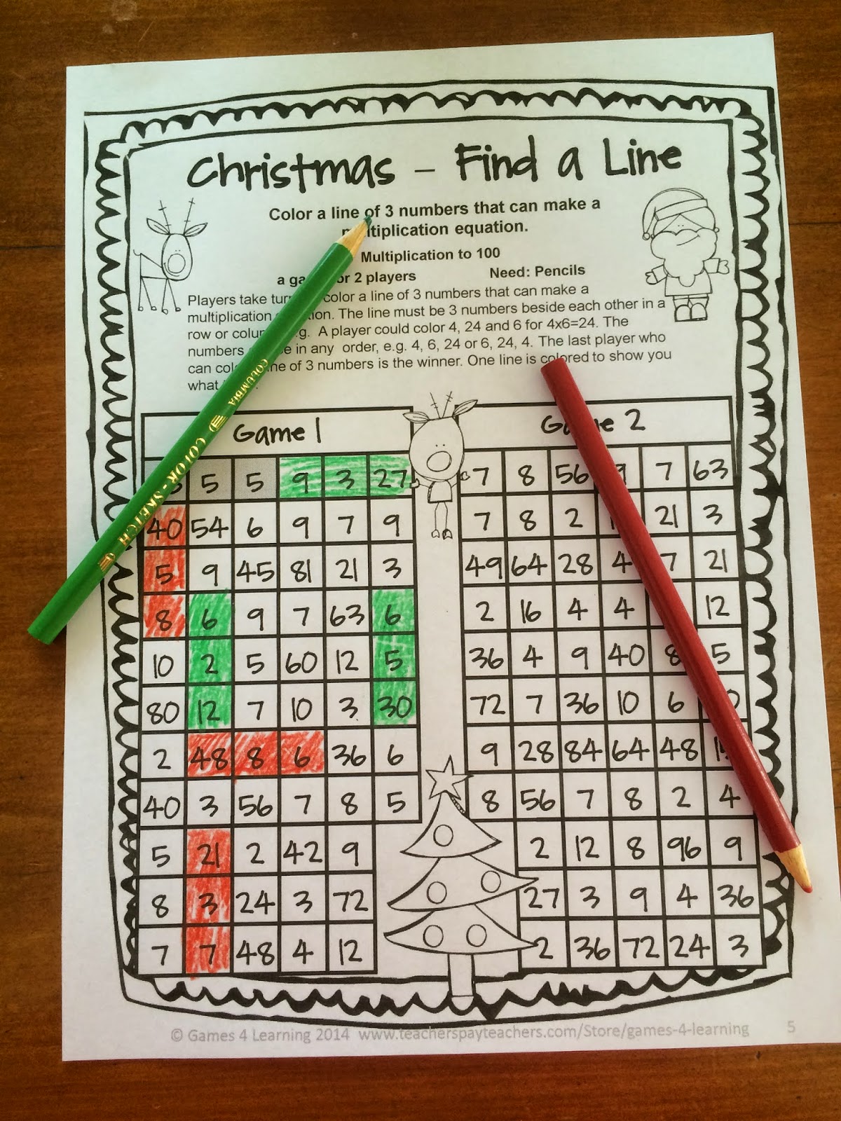 Fun Games 4 Learning: No Prep Christmas Math Freebies