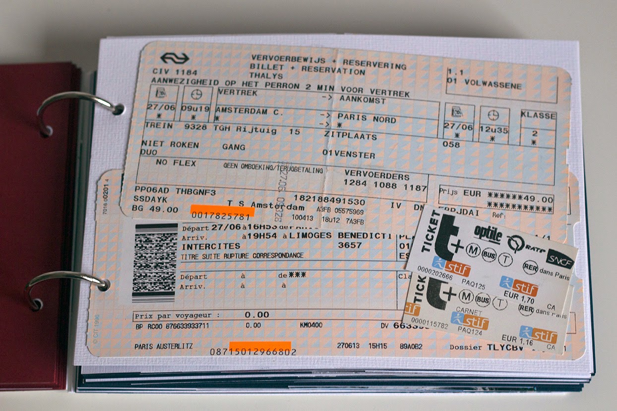 trainticket to Limoges, France