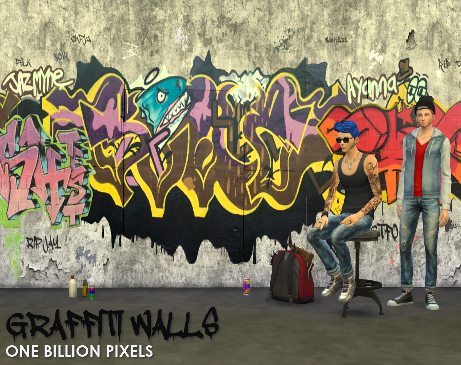 My Sims 4 Blog: Seamless Graffiti & Grunge Walls by NewOne