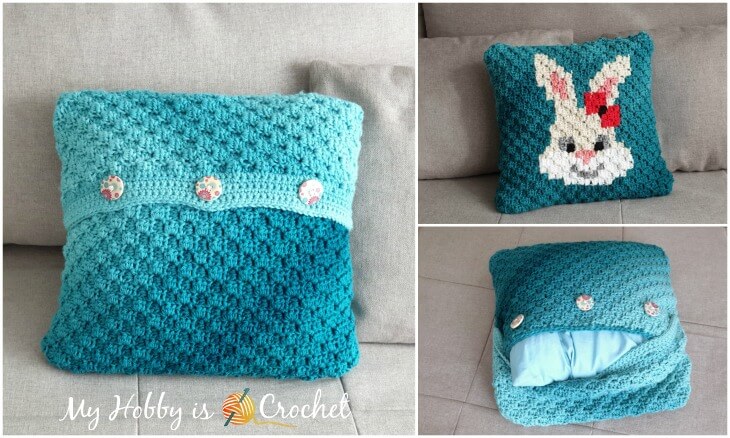 My Hobby Is Crochet Removable C2c Bunny Pillow Case Free