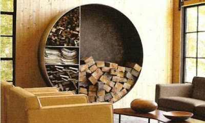 Icono Interiorismo: Como almacenar la leña de la chimenea dentro de casa