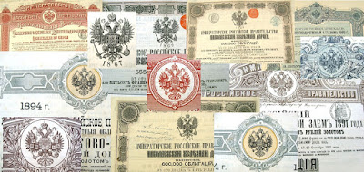 collage of old Russian bonds