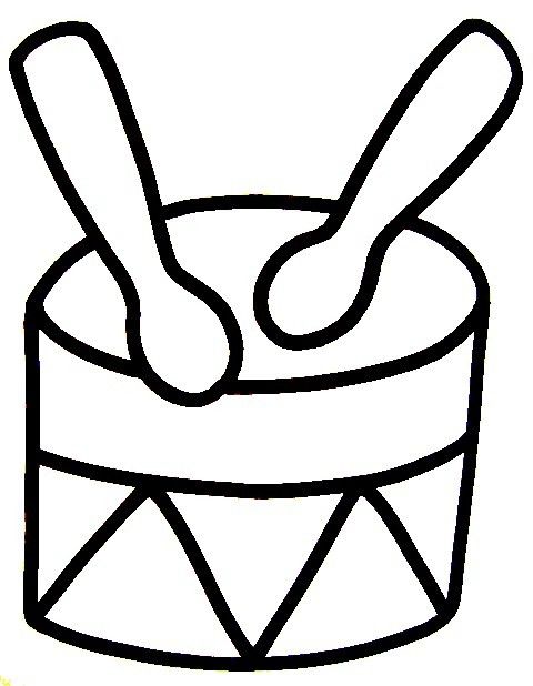 Tranh tô màu cái trống cho bé ba tuổi