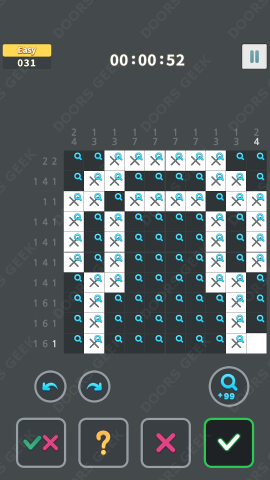 Nonogram King Easy Level 31 Solution Doors Geek