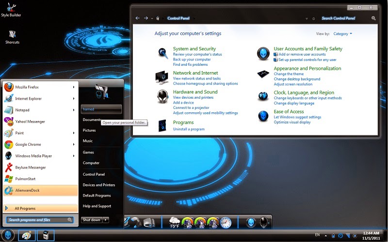 Awesome AlienWare Skin Pack for Windows 7 Awesome AlienWare Skin Pack for Windows 7