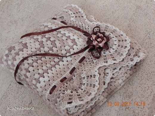 Crochet Knitting Handicraft: Plaid for Stepashky