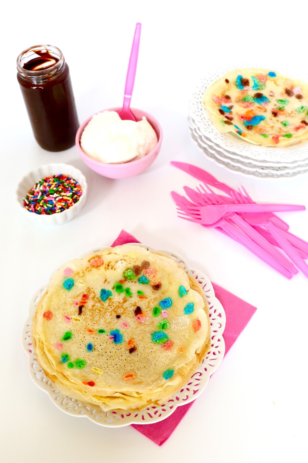 {VIDEO} Sprinkle Dessert Crêpes Filled with Chocolate, Strawberries