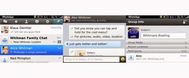 تحميل وشرح تطبيق واتس آب ماسنجر لأجهزة بلاك بيري مجاناً WhatsApp  for blackberry 2.11.409