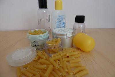 Toddler busy bag activity - pasta and bottles