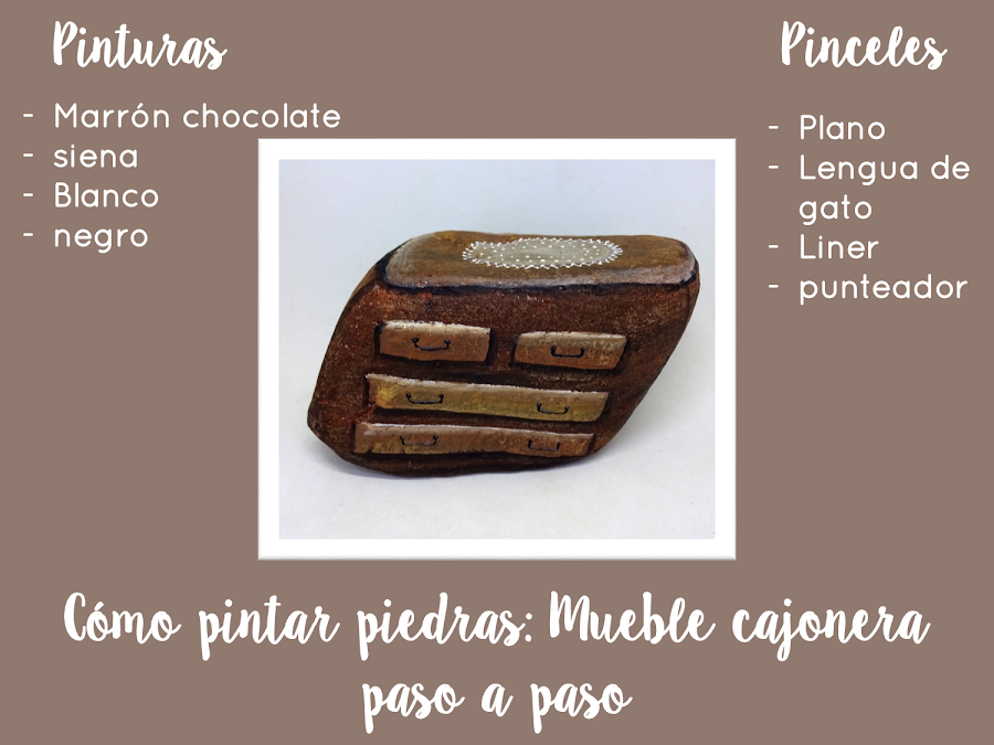 como pintar piedras con mueble cajorenra paso a paso