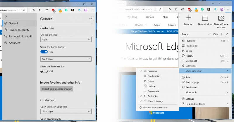 Microsoft Edge improvements in Windows 10 (Redstone 5) Insider Preview Build 17704